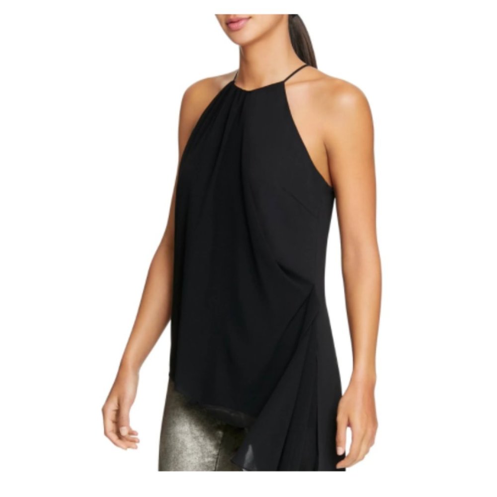 HALSTON DRAPE TANK BLOUSE - Picture 3 of 5